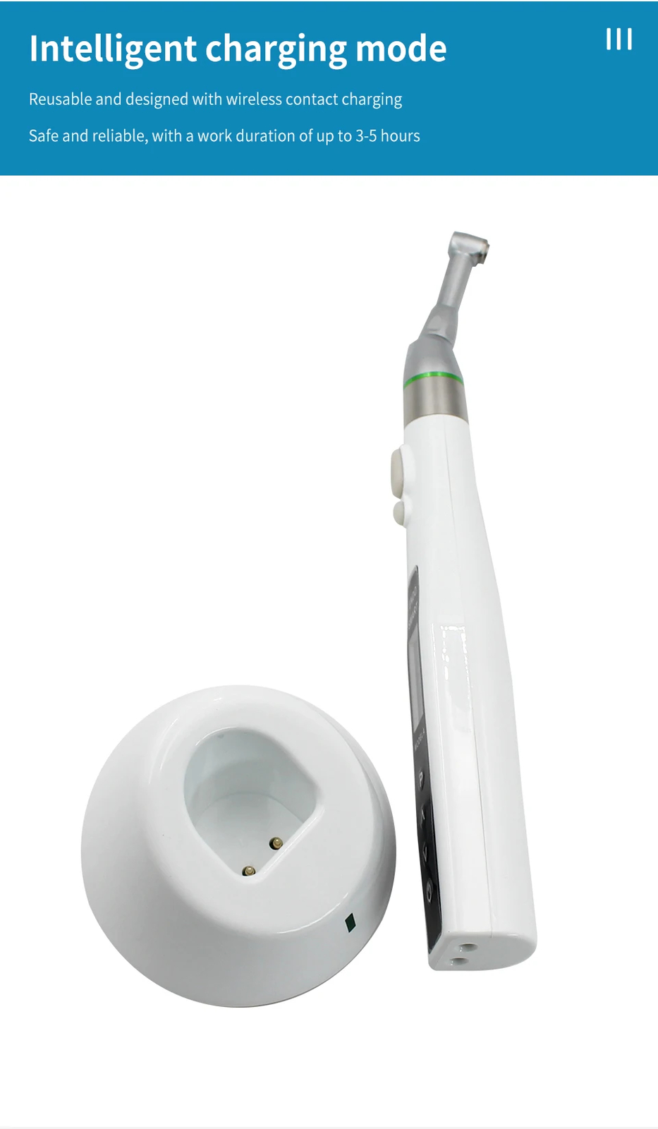 Dental Cordless Endo Motor 16:1 Contra Angle Apex Locator Root Canal Finder