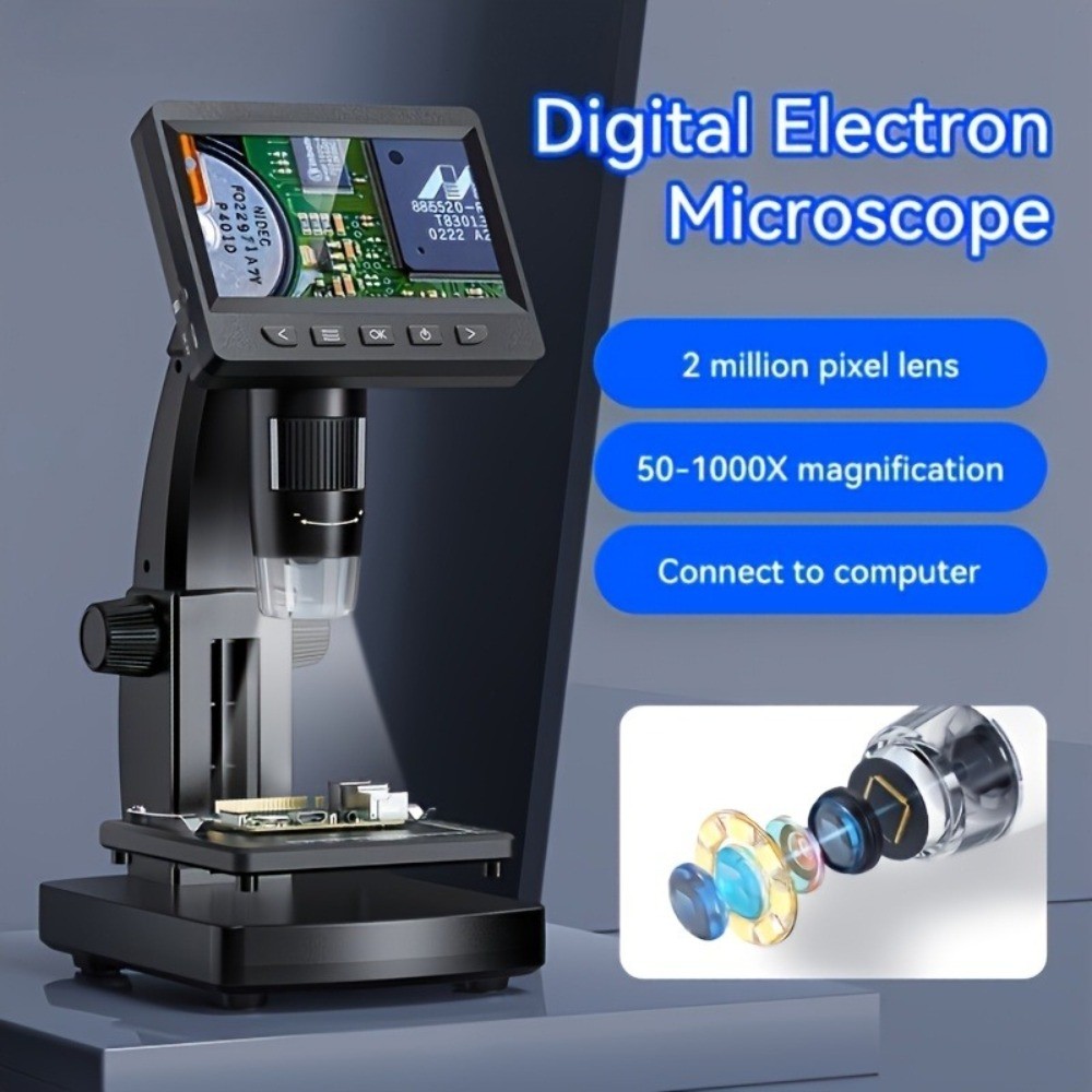 4.3″ LCD USB Digital Microscope 2MP 1080P HD 1000X Electronics Repair Soldering