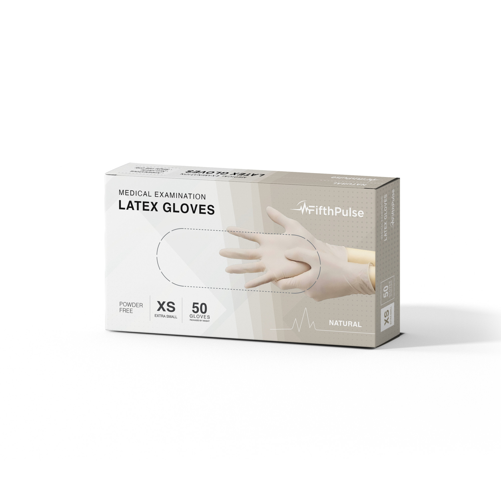 FifthPulse Exam Latex Gloves Powder Free Disposable Gloves 100 Count XL Natural