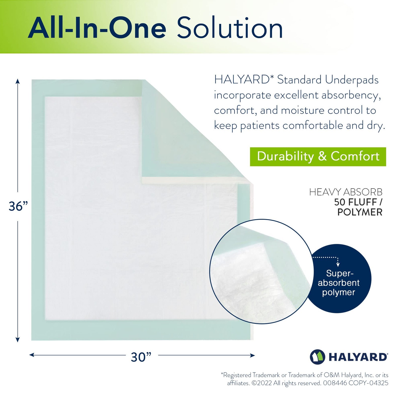 Halyard Disposable Standard Underpads Incontinence Bed Pads 30X36 Inches Case