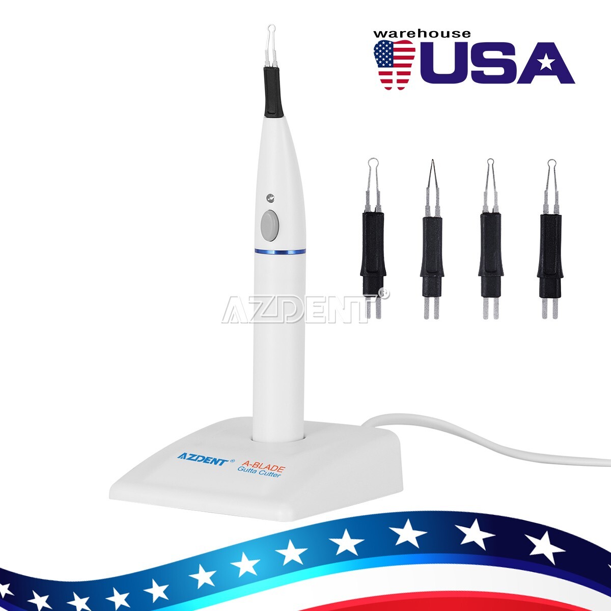 AZDENT Dental Endo Cordless Gutta Percha Tooth Gum Cutter Cut off with 4 Tips