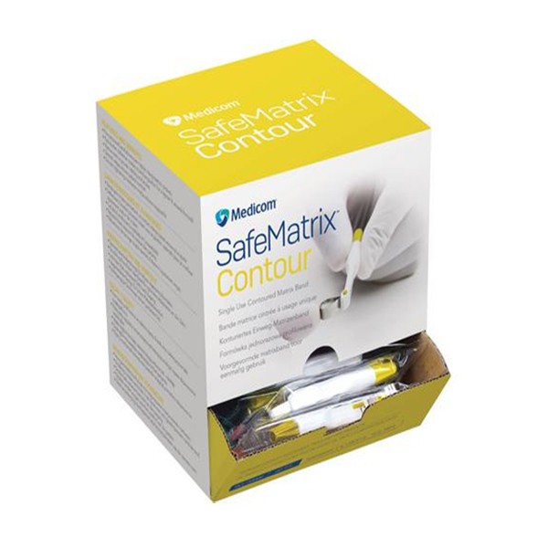 Medicom Medicom SafeMatrix Matrix Bands, Contour Narrow 4.5mm, Yellow, 50/Pk