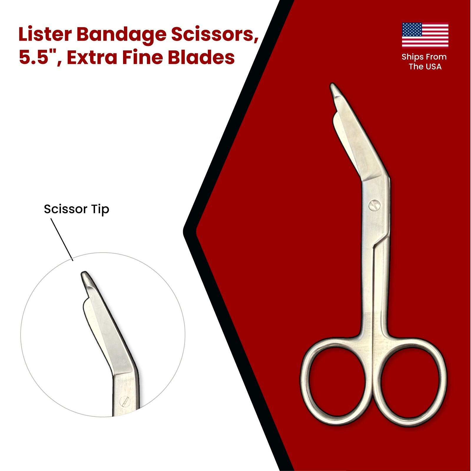 Lister Bandage Scissors, 5.5″, Extra Fine Blades