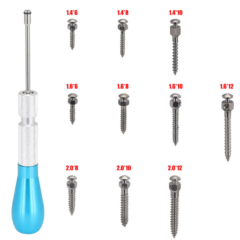 Dental Orthodontic Micro Implants Mini Screw Self-Drilling 10 Sizes & Handle R