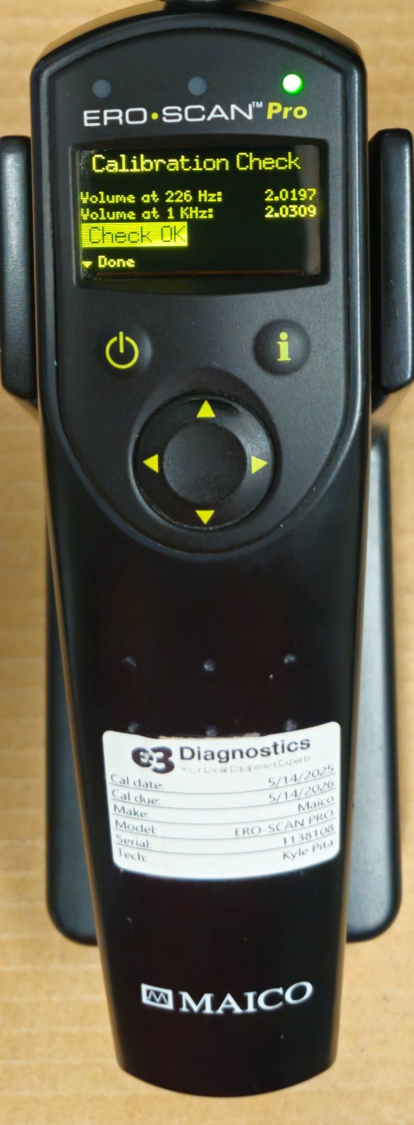 MAICO ERO·SCAN Pro OAE Audiometer Test System Screening w/ Cradle 589-2