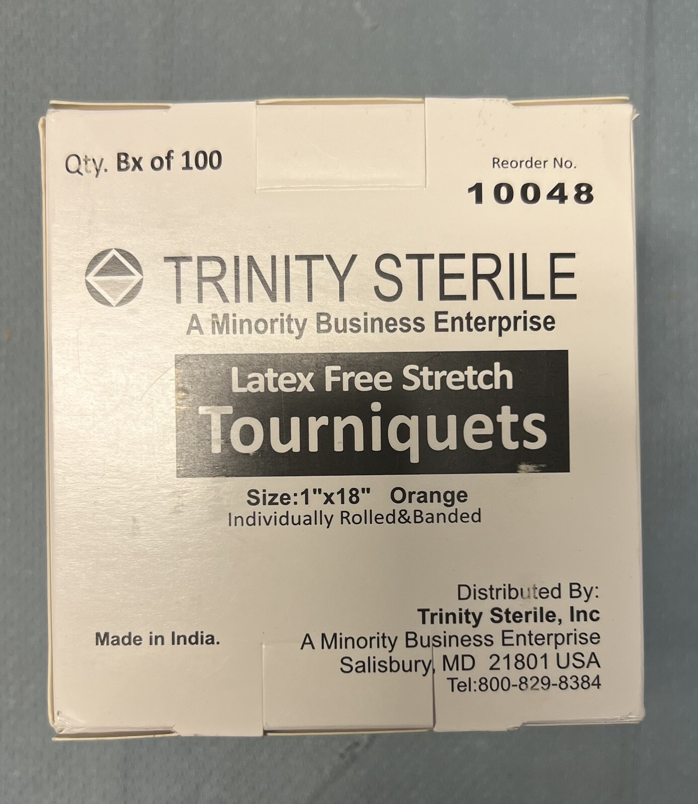 Trinity Sterile 10048 1″X18″ Orange Latex Stretch Tourniquets, 100ct, Free Ship