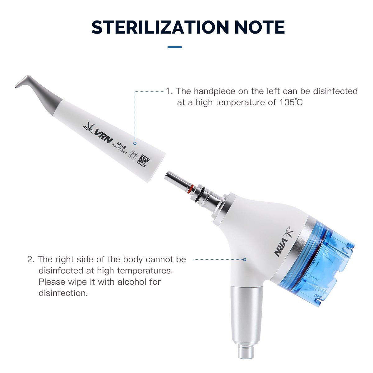 Dental Hygiene Prophy Handpiece 360° Swivel/Air Motor 4H/Air Flow Teeth Polisher