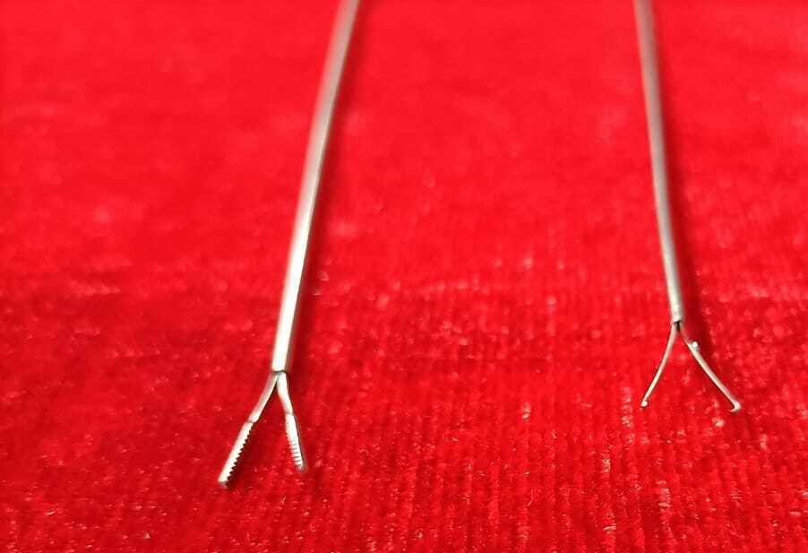 2pc Laparoscopic PCNL Forceps Tripronge/Bipronge 5fr-40cm Surgical Instruments