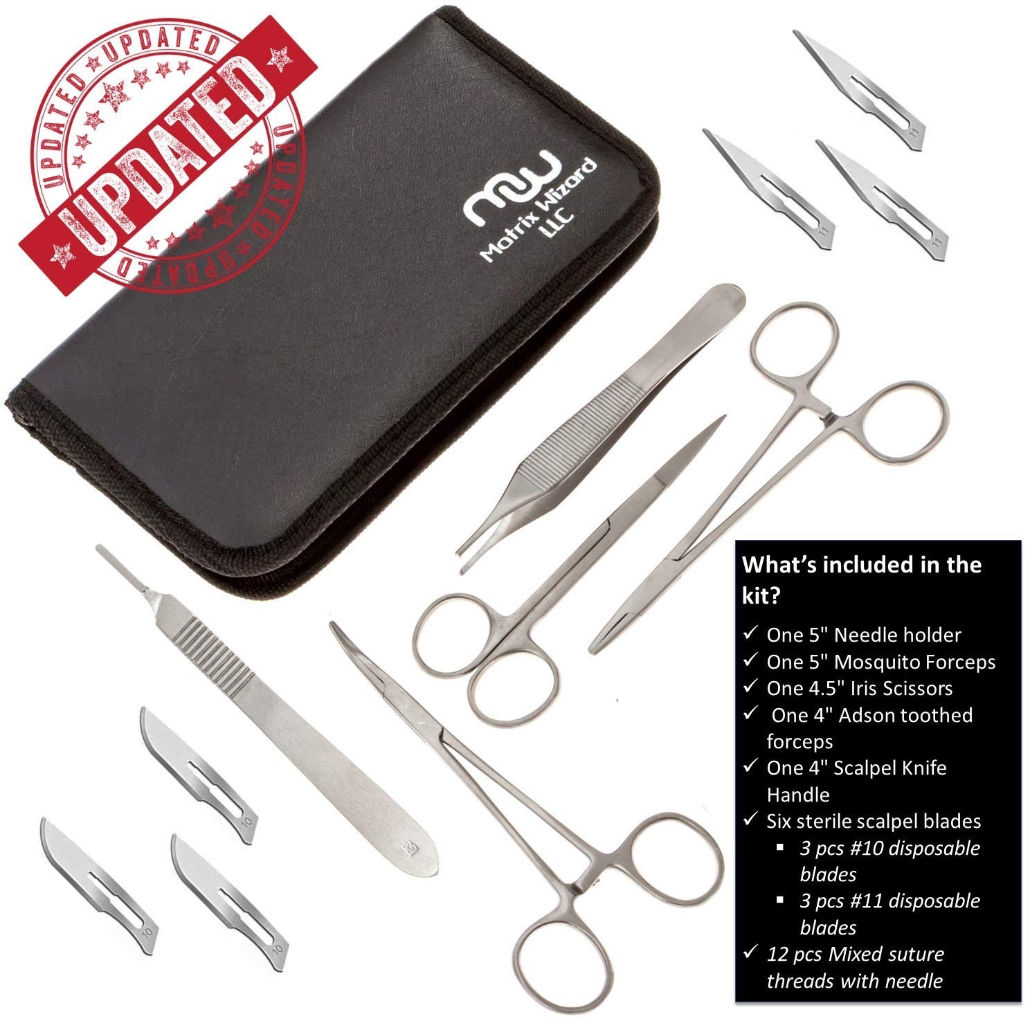 Sterile Suture Kit With Needles & Tools Medical Trauma Practice First Aid