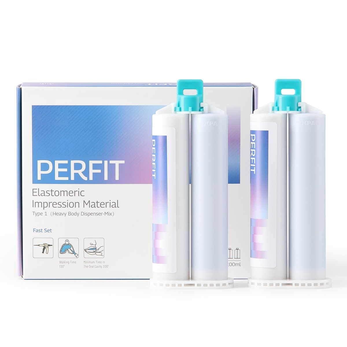 Dental PERFIT Elastomeric Impression Material Type 1 Heavy Body Fast Set 50ml*2