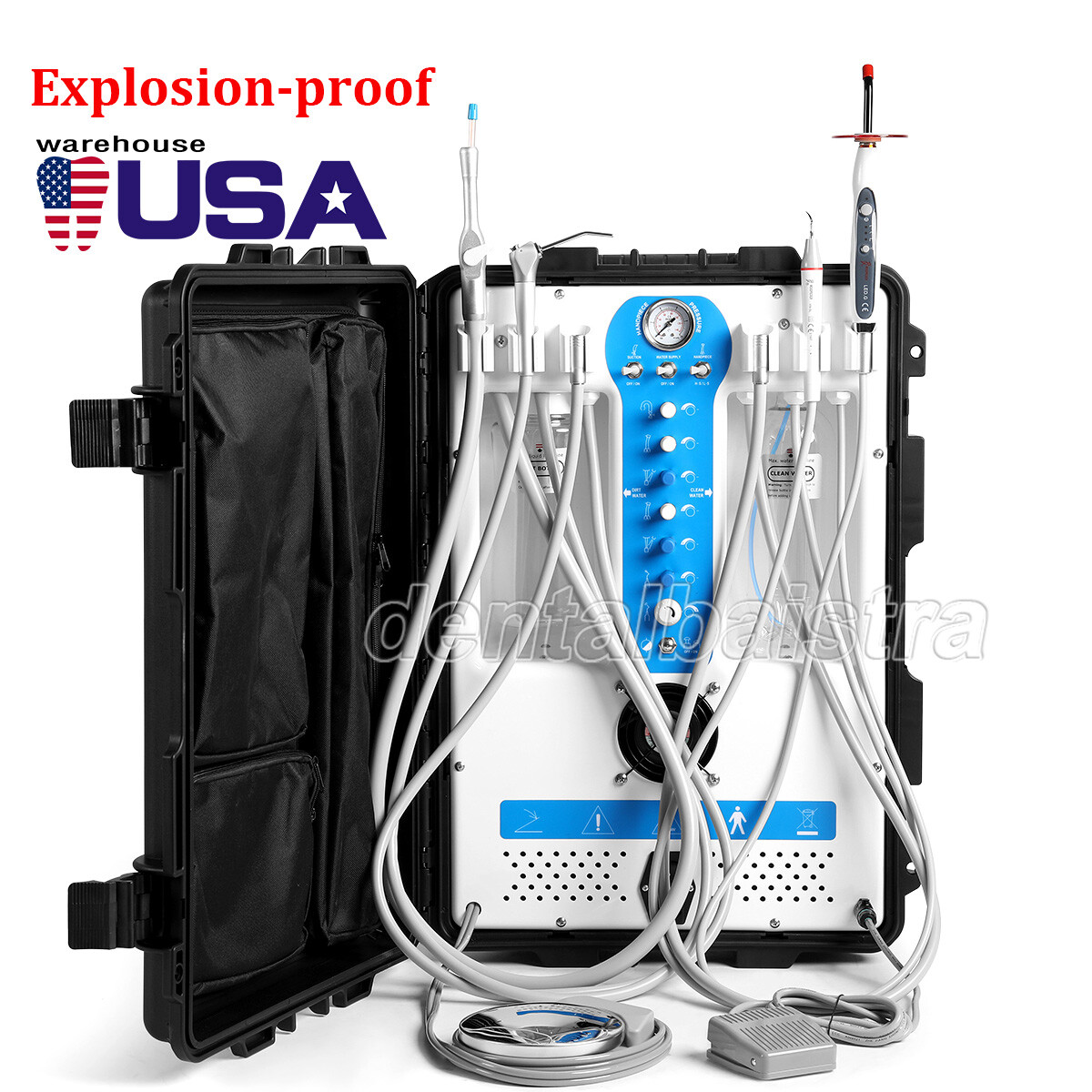 Dental Mobile Delivery Unit Cart Air Compressor Suction 4Hole FDA CE P206S