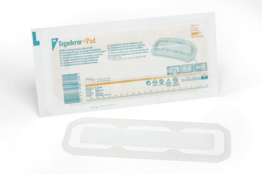 3M Tegaderm Film Dressing W/ Pad 3.5×10″ Sterile Frame Delivery Adhesive 1, 3591