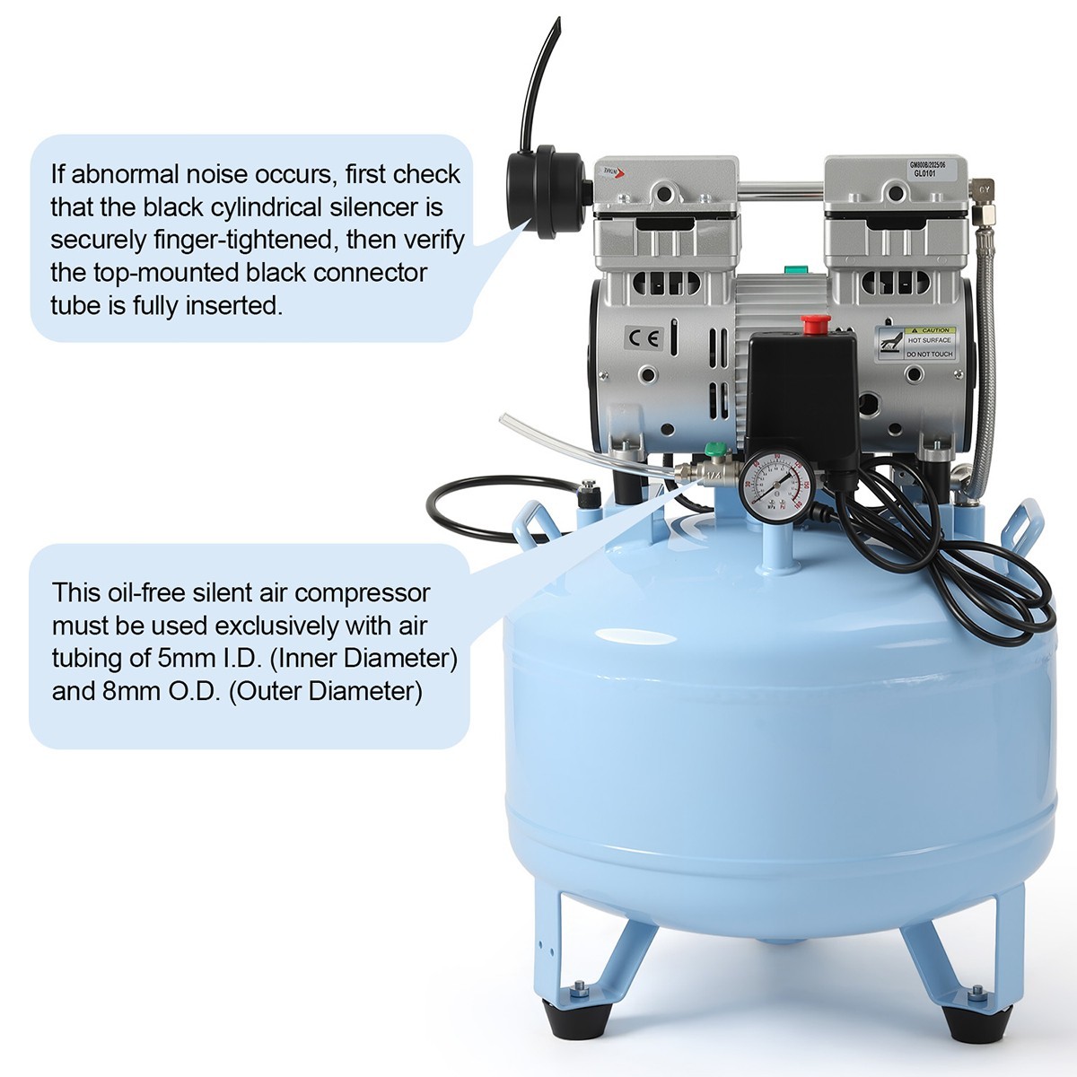 Portable Dental Delivery Unit Mobile Cart Air Compressor air tanks 17L/24L/40L