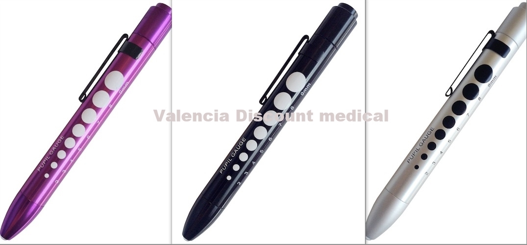 Prestige Medical Pupil Gauge LED Penlight * Battery * Style 214 Choice of Color