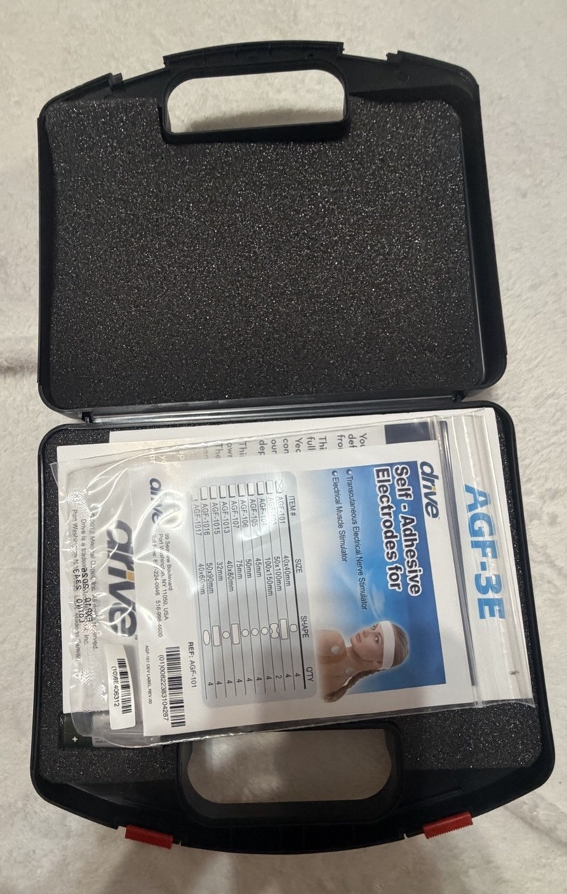 Drive Medical AGF-3E~Dual Channel~TENS Unit Portable Pain Relief~Kit 9V~NEW!!
