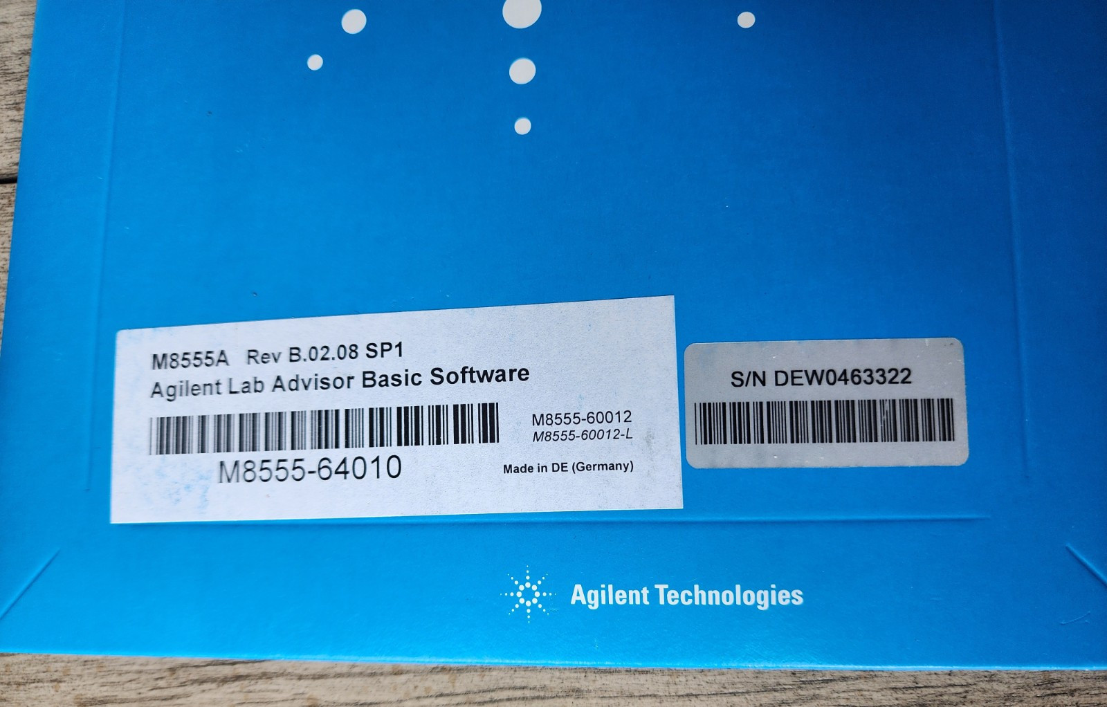 New!Agilent Technologies M8555-64010 Lab Advisor Basic Software Rev: B.02.08 SP1