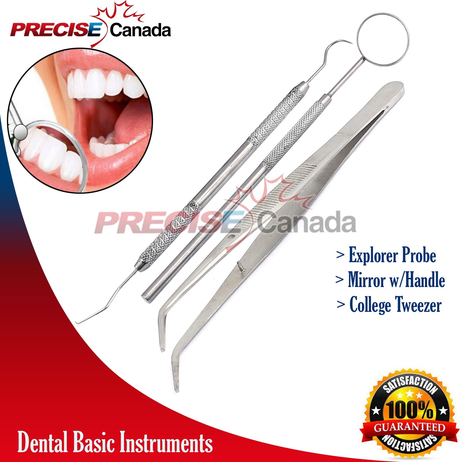 90 Basic Dental Instruments Set College Tweezer Explorer Mirror Plier Economy