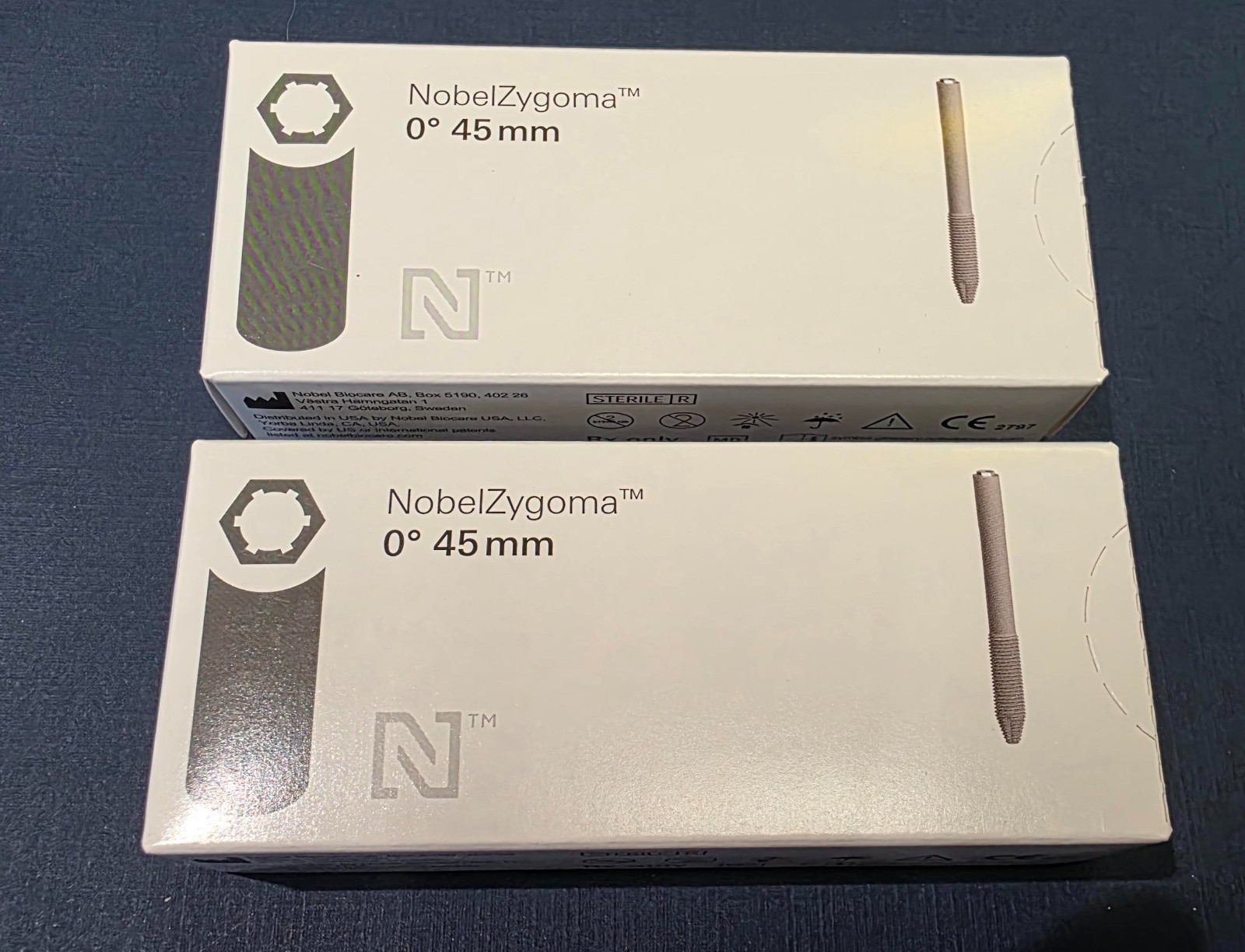 Nobel Biocare Implant. NobelZygoma 0° 45mm (Lot of 2)