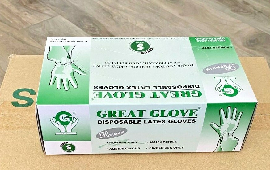 GREAT GLOVE Latex Powder-Free FIT (Polymer Coated) 100pcs per box-SIZE SMALL