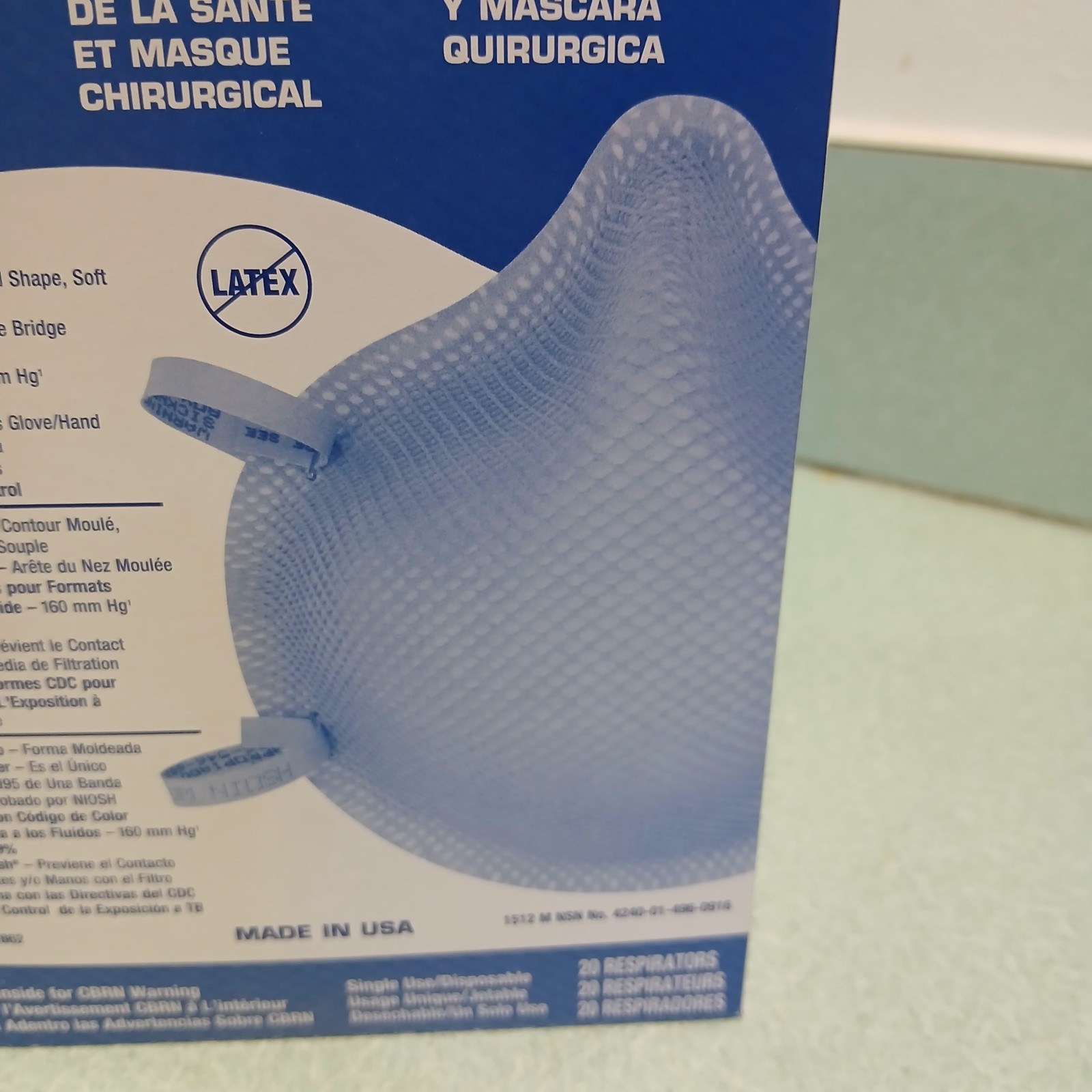 Moldex N95 Respirator surgical Masks Case of 160 # 1512 Medium Exp. Date 03/2026