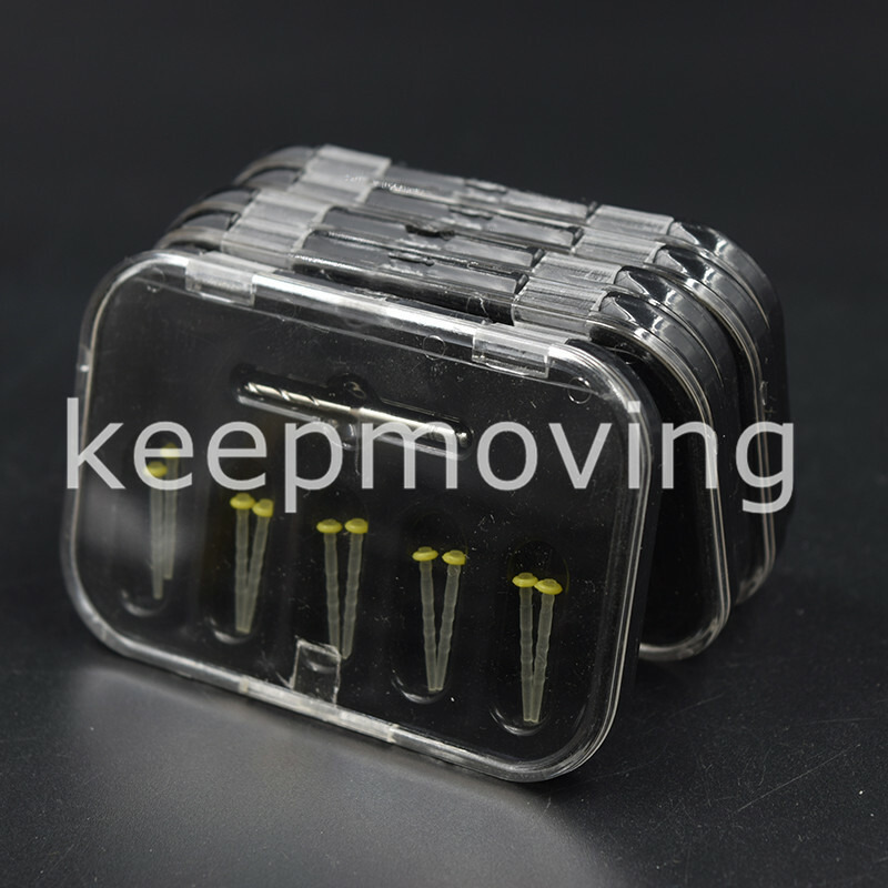 1 Box Dental Promotion Resin Fiber Post10 Pcs & Drill Screw Thread Quartz Yellow