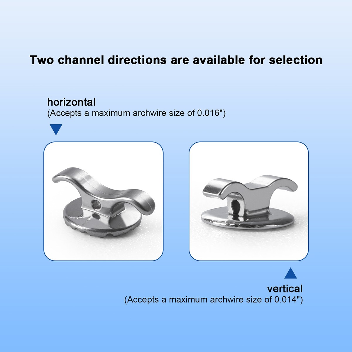 Dental Orthodontic Bondable Lingual Buttons hole Vertical Horizontal channel