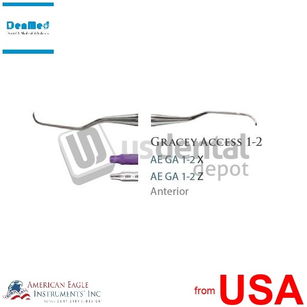 AMERICAN EAGLE – GRACEY+3 access – Gracey Curettes 1-2 (3/8) PURPLE – #AE 118950