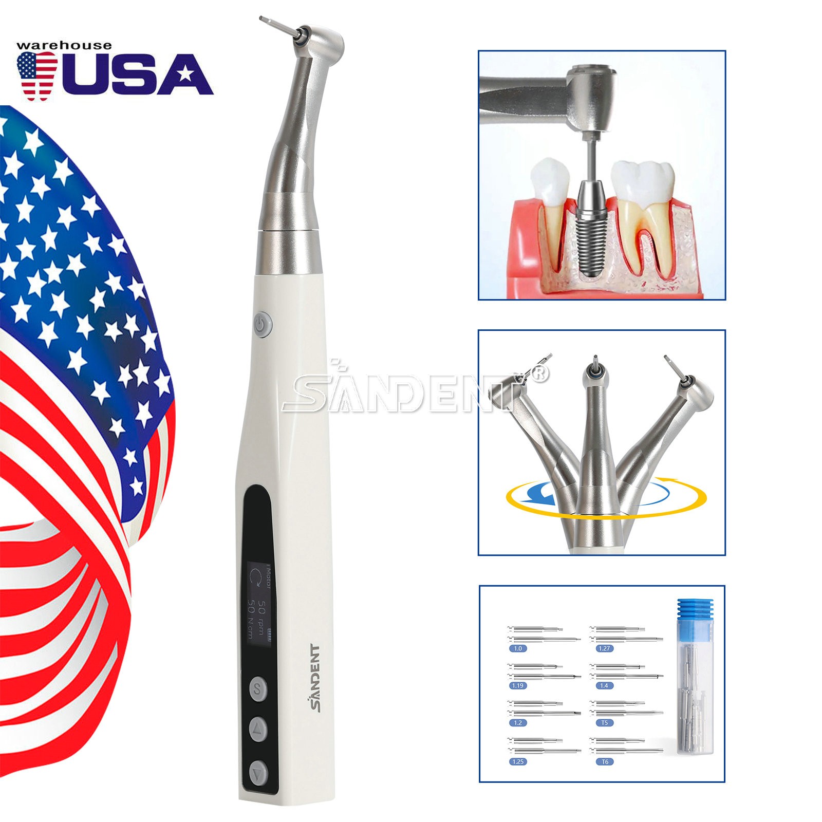 NSK Style Dental Low Speed Contra Angle Handpiece Push Button ø2.35mm E-TYPE