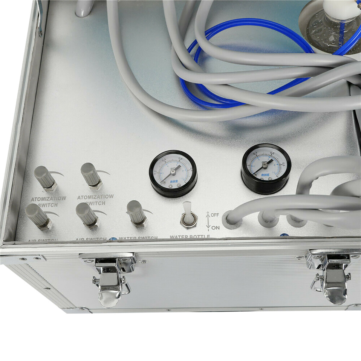 4 Holes Dental Mobile Delivery Unit Portable Rolling Box Air Compressor Suction