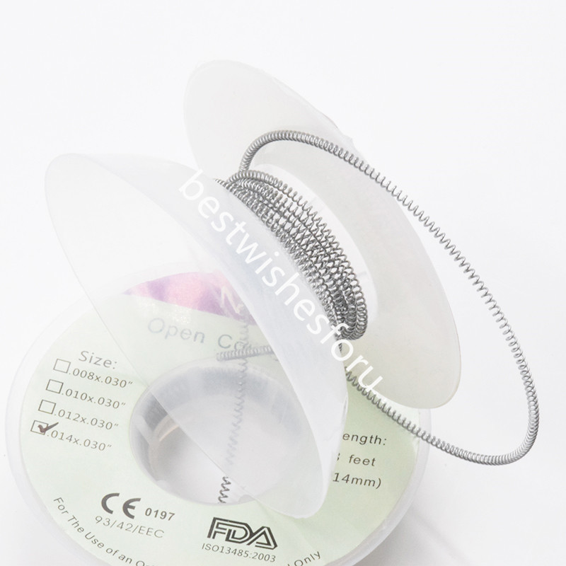 914 mm 3 Feet Dia 0.014″ x 030″ Dental Open Coil Spring Orthodontic NITI 1 Roll