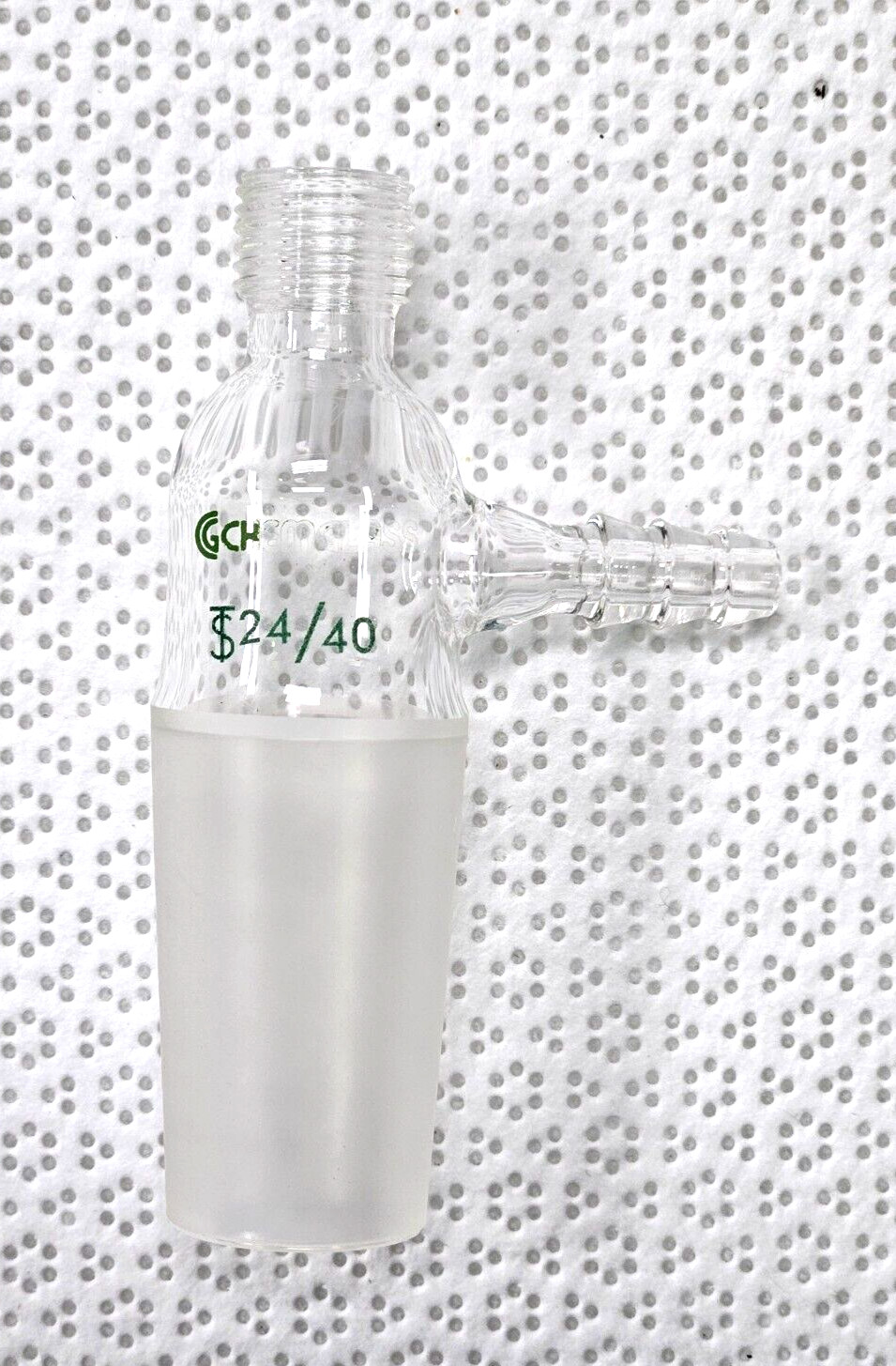 CHEMGLASS # CG-1046-01, Adapter Inlet 24/40 Inner Joint, Hose Connection