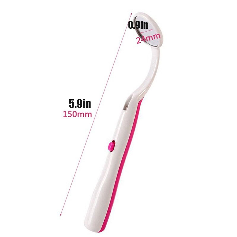 Mirror With LED Light Oral Teeth Checking Mirror Tooth Care Dentist Tools Pink