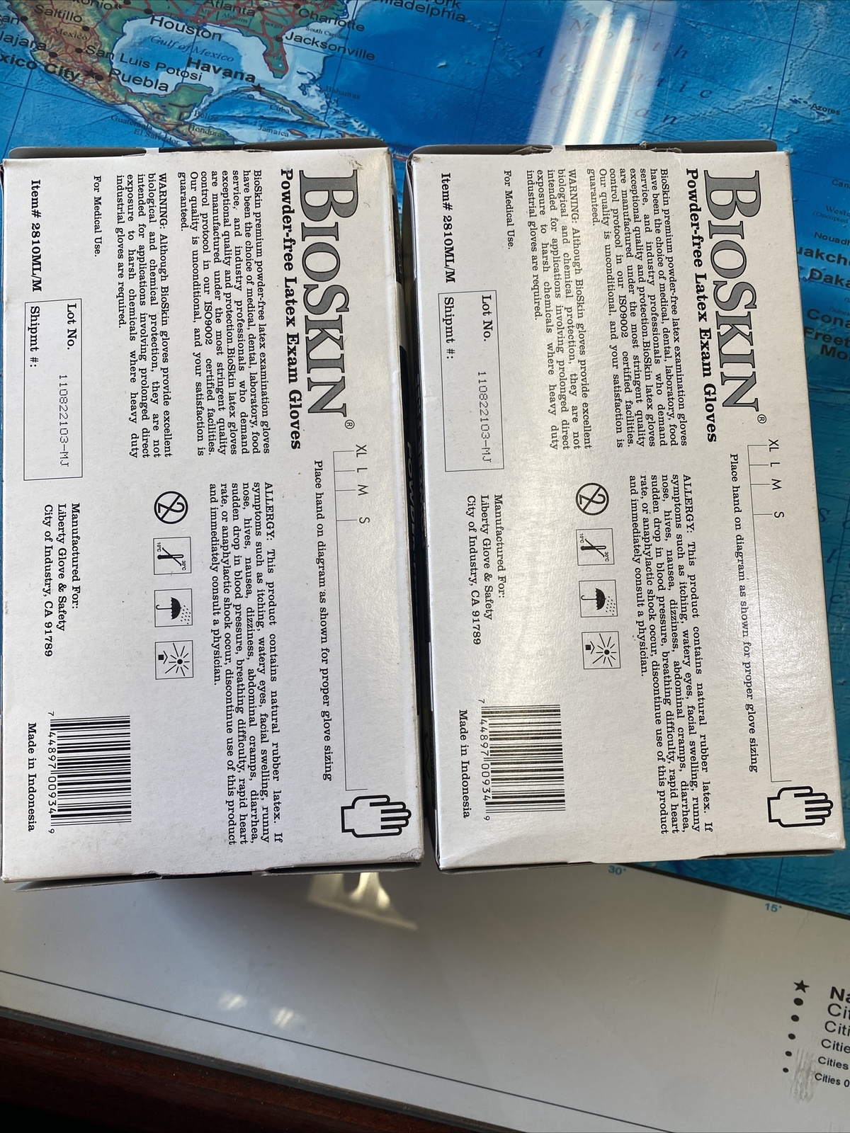 Bioskin Powder Free Latex Exam Gloves 2 boxes of 100 gloves size medium