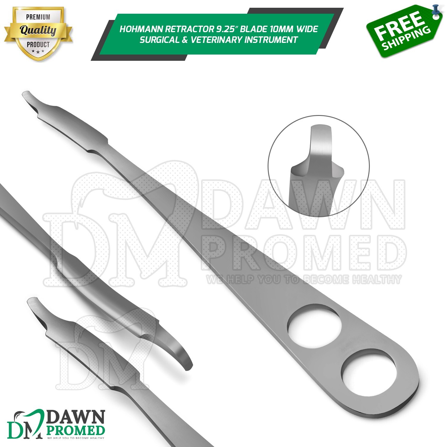 Hohmann Retractor 9.25″ Blade 10mm Wide Surgical & Veterinary Instrument