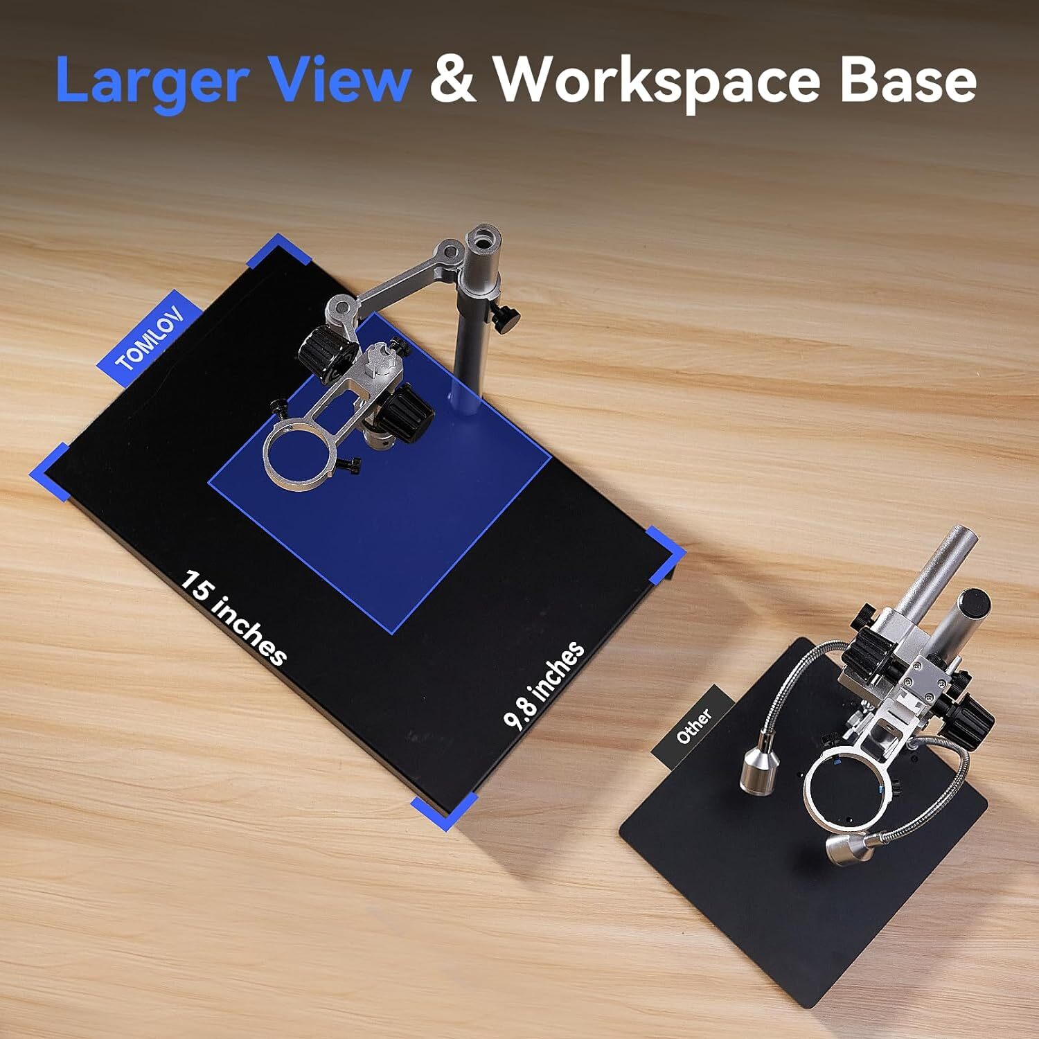 TOMLOV 4K Soldering Digital Coin Microscope 2000X 10.1” 52MP & Spin Arm Stand