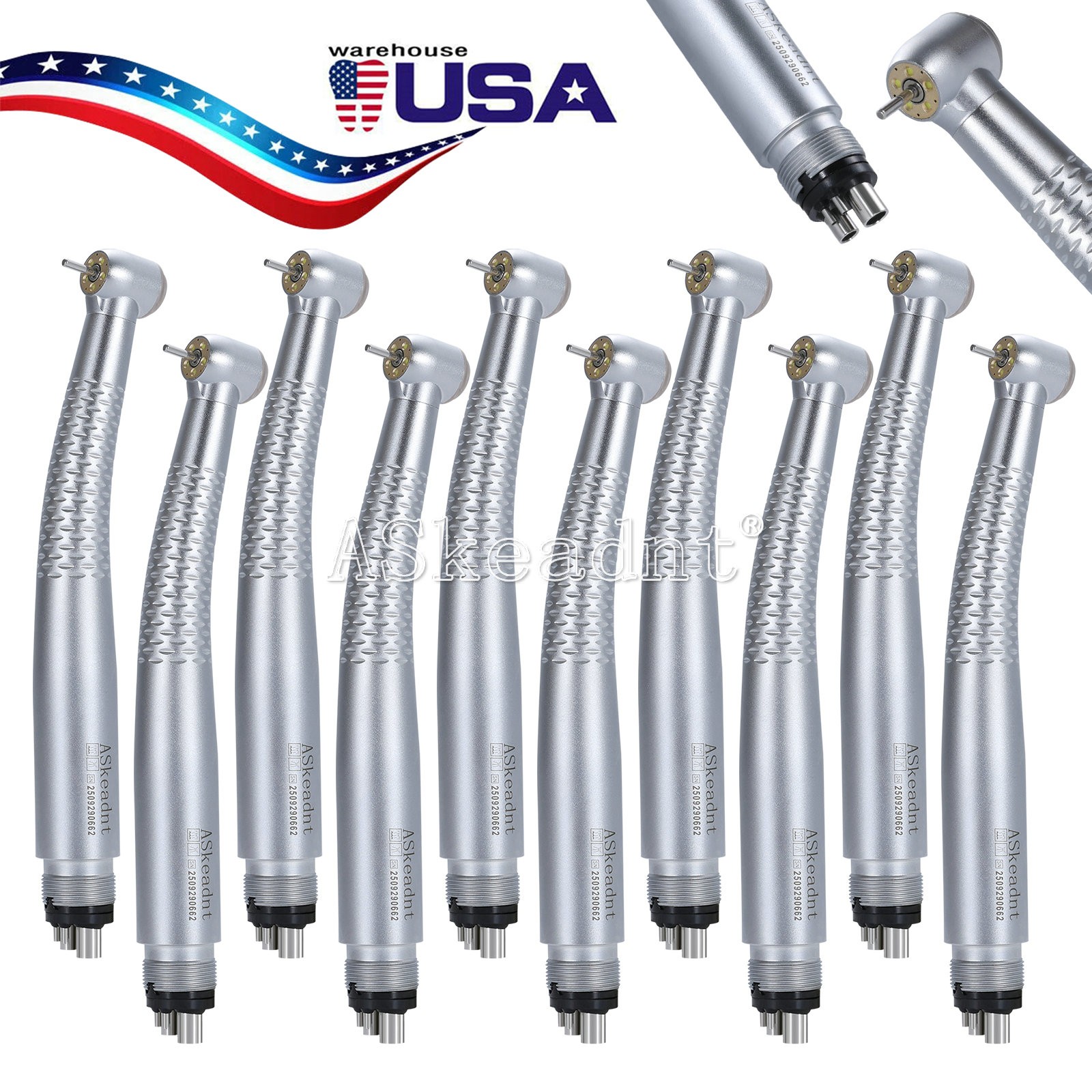 Dental LED E-generator Shadowless Ring Ceramic Handpiece 5 Water Spary 4Holes