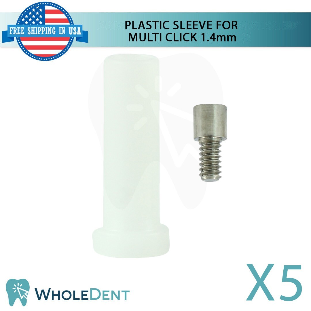 5X Plastic Sleeve With Length Of 13.0mm For Multi Unit 1.4mm Abutment
