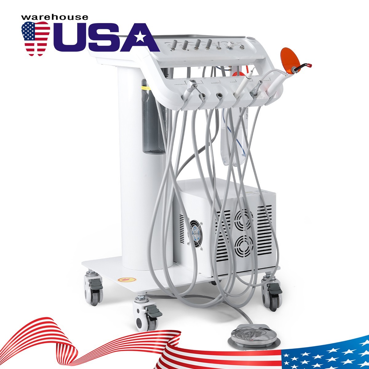 Dental Portable Mobile Delivery Unit System Air Compressor 4H/With Surgical Lamp