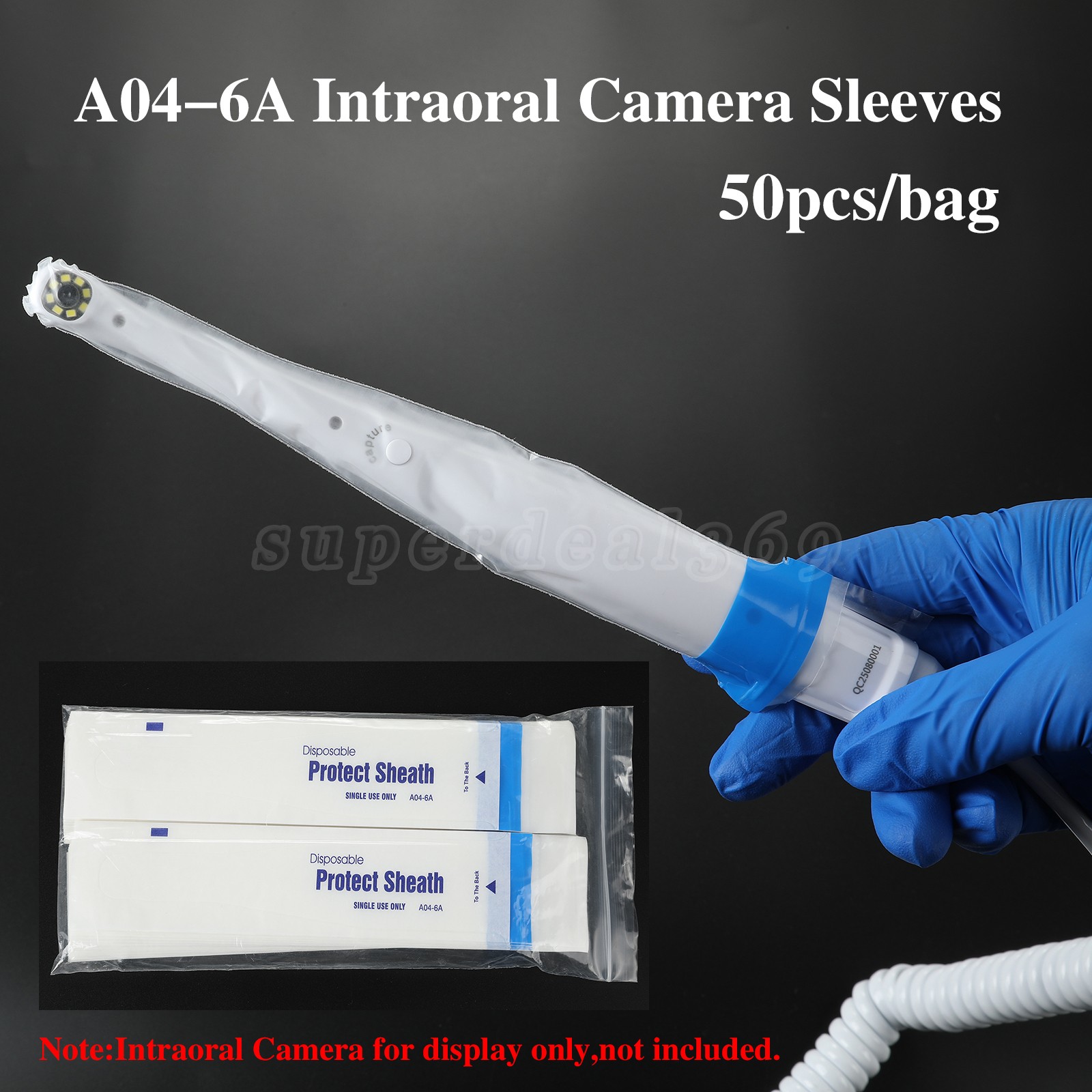 200pcs Intraoral Camera Sheath Dental Oral Disposable Safe Cover Sleeve A04-6A