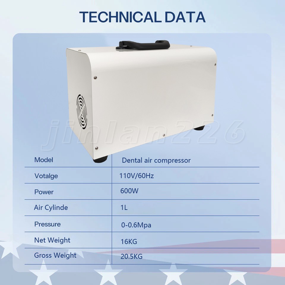 Silent Air Compressor 600W 110V for Dental Lab
