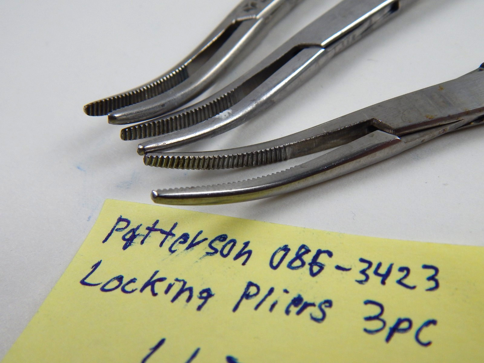3pc Patterson Hemostat Locking Clamps Forceps Dental Tool Lot #47
