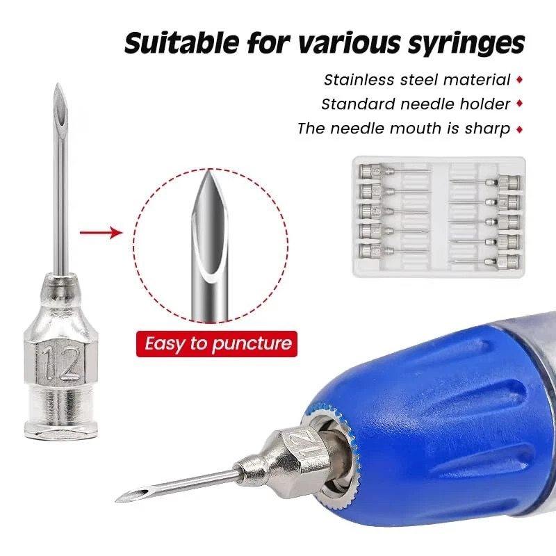 10 Pcs Reusable Veterinary Needle Animal/Pet/Livestock Multiple sizes available