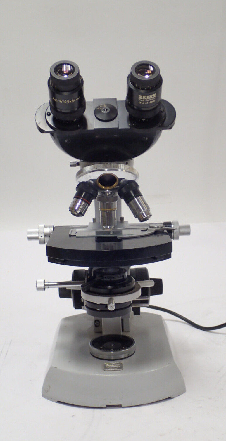CARL ZEISS BINOCULAR MICROSCOPE + Neofluar 6,3/0,20 160/- OBJECTIVE+872E 6V PWR