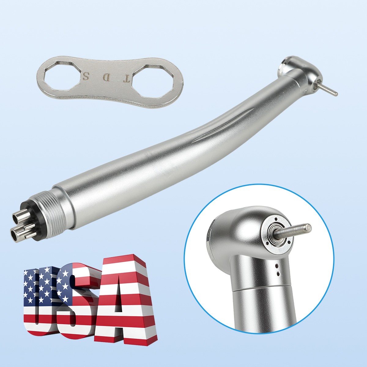 10 SANDENT NSK Style Dental High Speed Handpiece Push Button Standard 4 Hole M4