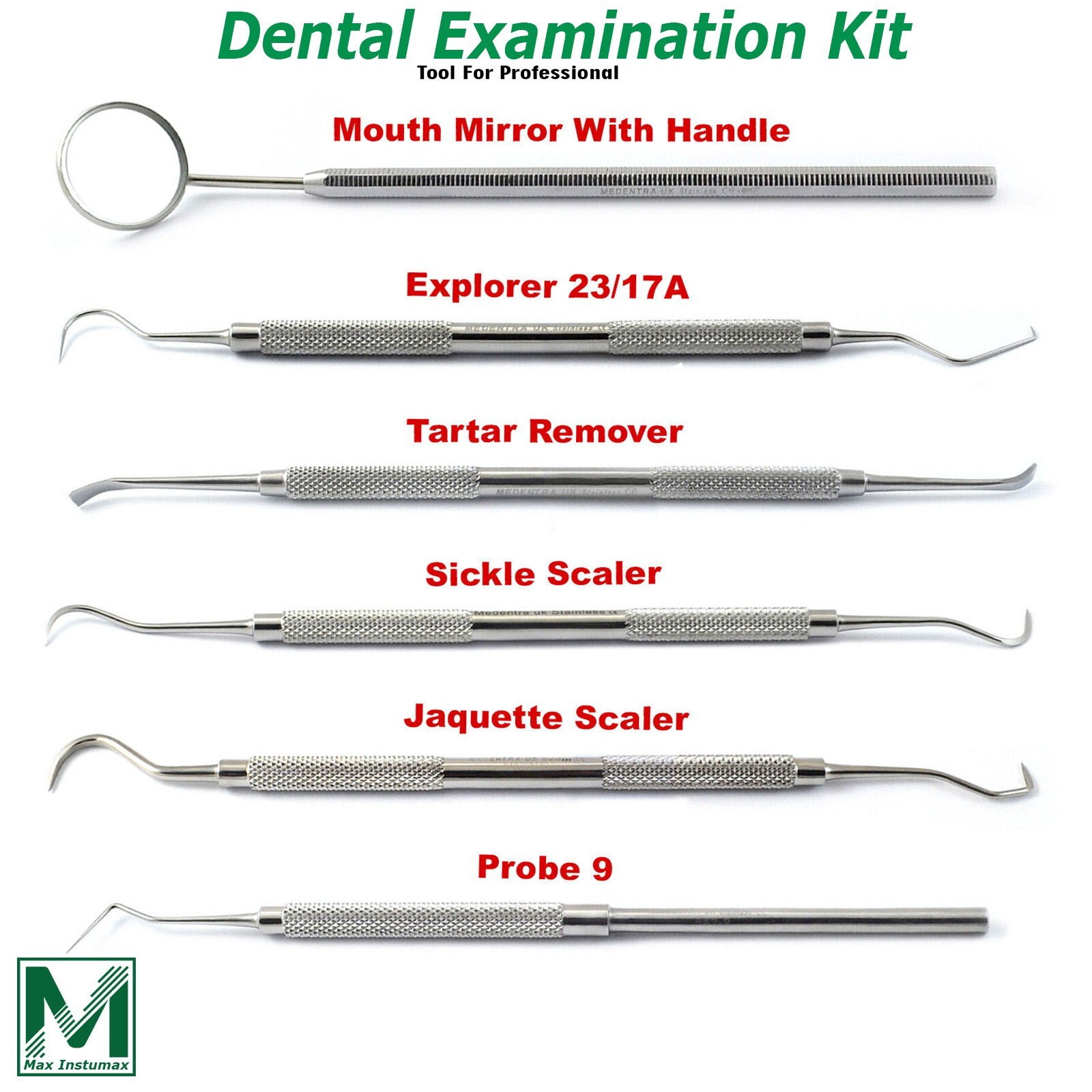 Dental Teeth Cleaning Examination Kit Oral Care Tool Basic Hygiene 6Pcs/Set