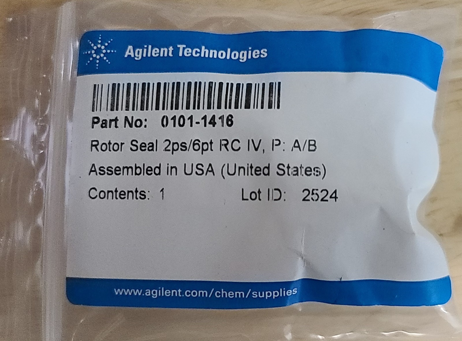 NEW!! Agilent Rotor Seal, 2 Groves, Max 600 p/n: 0101-1416