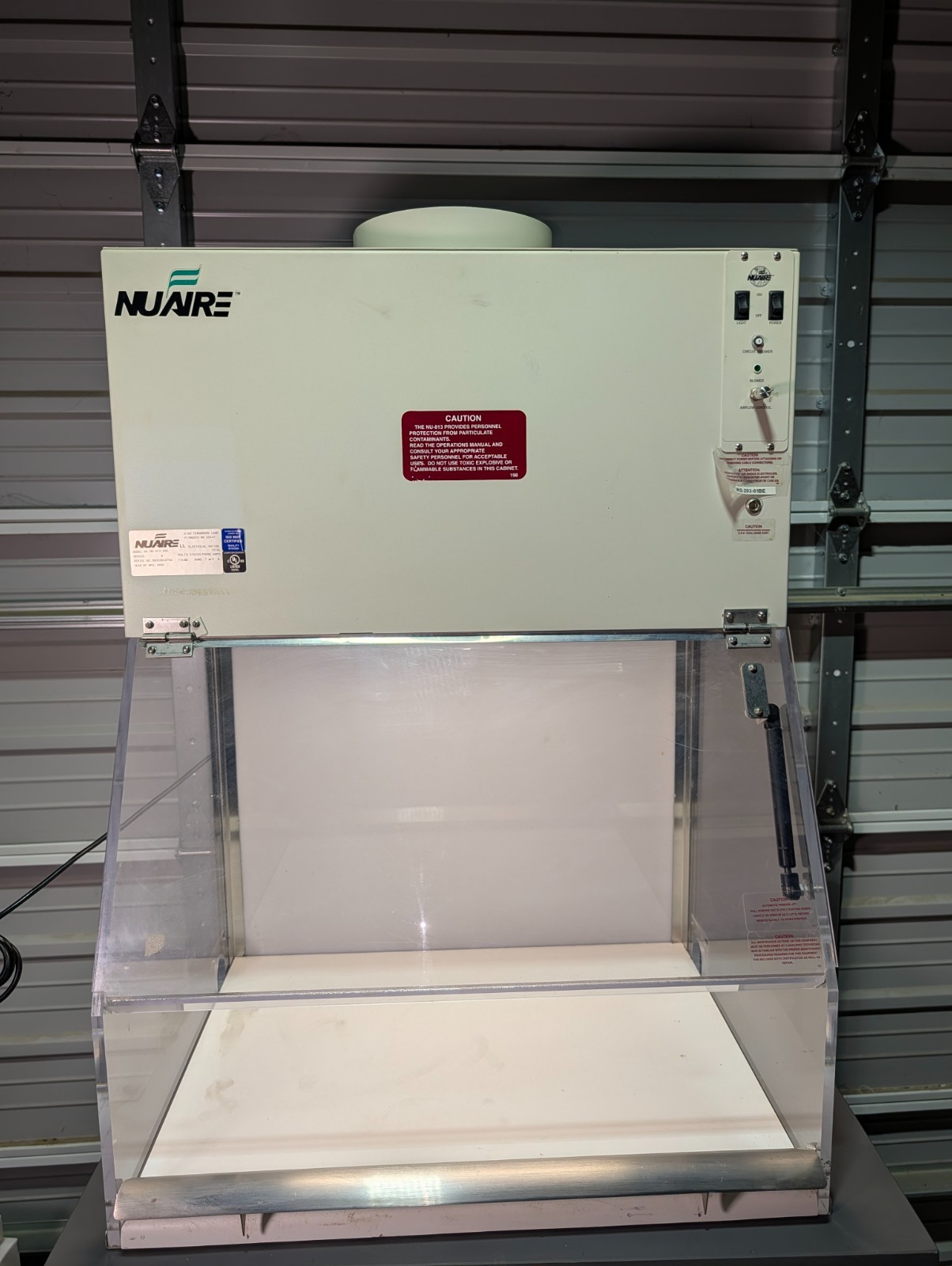 Nuaire NU-813-300 Bench Top Class I Containment Ventilated Enclosure CVE 3′ Hood