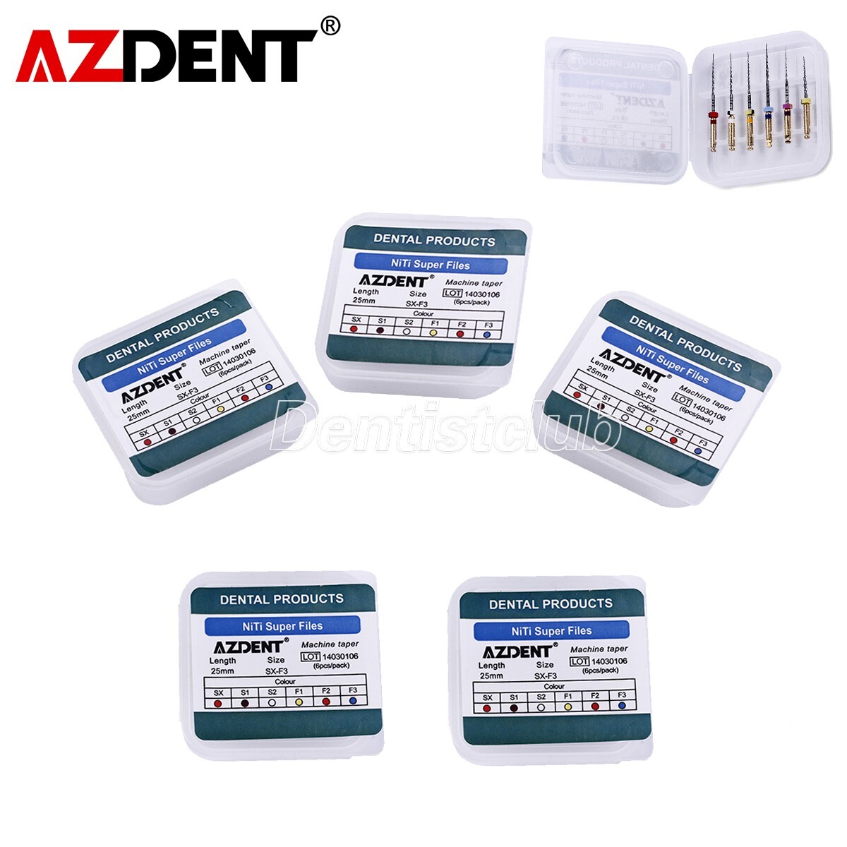 5 Packs AZDENT Dental Endodontic Files Root Canal K-Files Engine Use SX-F3 25MM