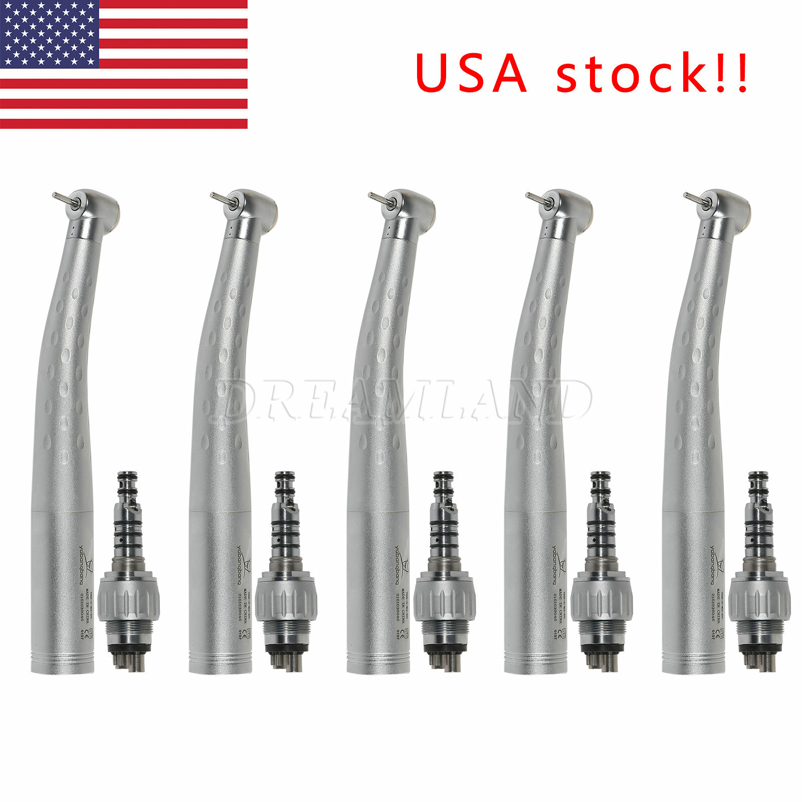 USPS 5 Yabang Dental High Speed Handpiece with 4 Holes Quick Coupler Swivel