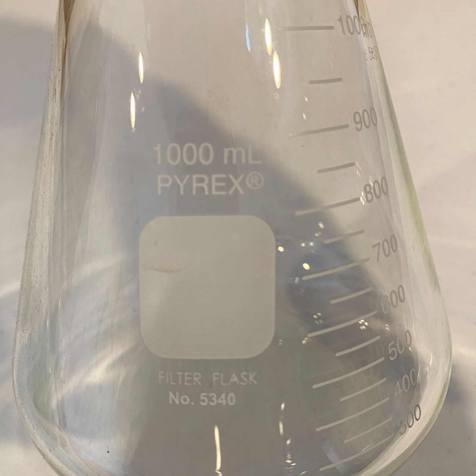 Pyrex 1000 mL Vacuum Filter Flask No. 5340 Sidearm Borosilicate Glass